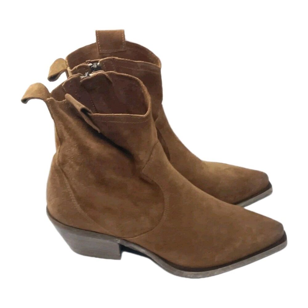 Sundance Suede Ankle Boots Women's Size 38 EU | US 7.5 - 8 Brown Made In Italy